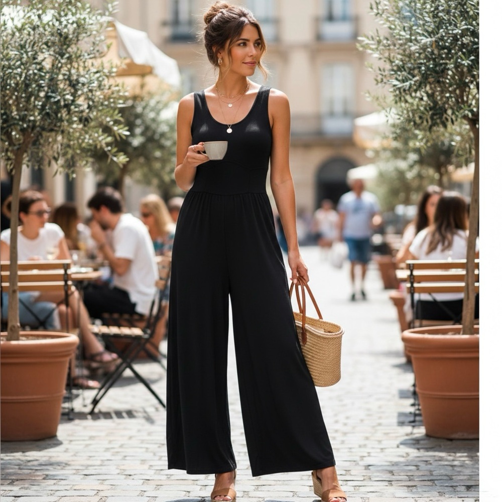 Elegant Black Sleeveless Jumpsuit